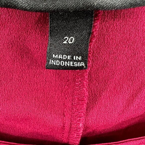 Lane Bryant Womens Top 20 Maroon 100% Polyester Cold‎ Shoulder Pullover Shirt - Picture 4 of 10